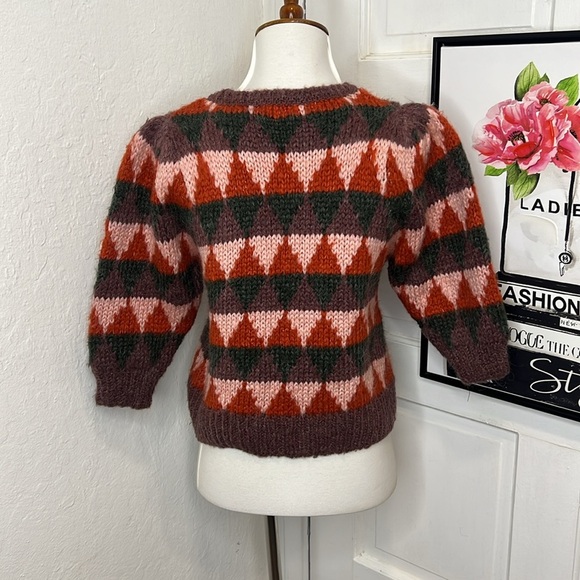 Zara Mohair Puff Sleeve Sweater Size S - Picture 4 of 9